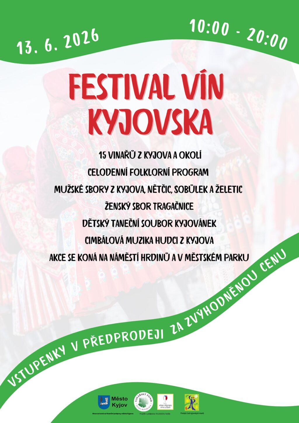Festival vín Kyjovska 2026: Ochutnejte stovky vín od vinařů z Kyjova a okolí