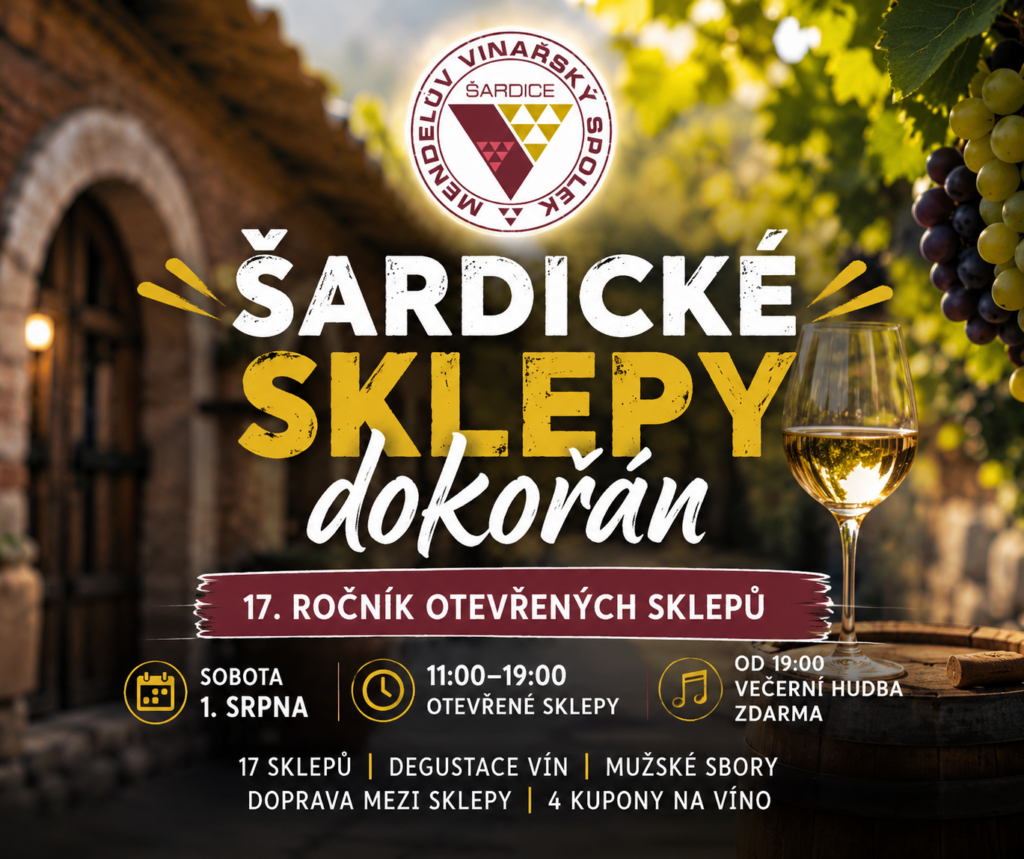 Šardické sklepy dokořán 2026 – den plný vína, folkloru a otevřených sklepů na Slovácku