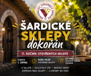 Šardické sklepy dokořán 2026 – den plný vína, folkloru a otevřených sklepů na Slovácku